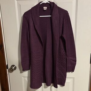 Chico's Deep Purple Knit Cardigan